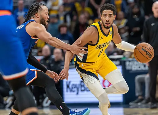 Jadwal final wilayah timur NBA 2025 New York Knicks vs Indiana Pacers. (Sumber: X @nba)