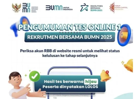Begini cara cek pengumuman hasil tes online tahap 1 Rekrutmen Bersama BUMN 2025. (Sumber: Instagram)
