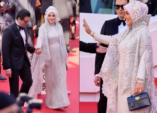 Selain prestasi, gaya Syahrini di Cannes 2025 dengan outfit mewah Hermes dan LV jadi sorotan. Baca cerita lengkap penghargaan UNESCO.. (Sumber: Intagram/@princessyahrini)