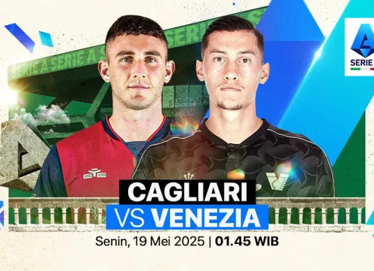Info live streaming Cagliari vs Venezia di giornata 37 Serie A Liga Italia 2024-25. (Sumber: Vidio)