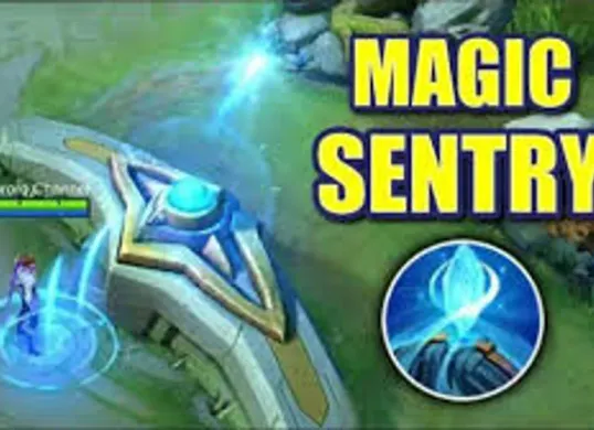 Tampilan Magic Sentry aktif di base tim, memberikan vision strategis selama 6 detik untuk membantu tim bertahan dalam tekanan di late game.
