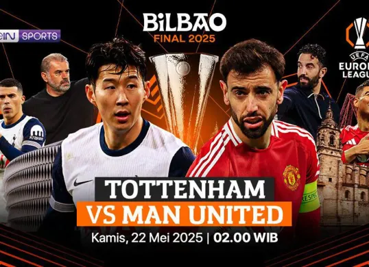Jadwal Final Liga Europa 2025 Manchester United vs Tottenham Hotspur. (Sumber: Vidio)