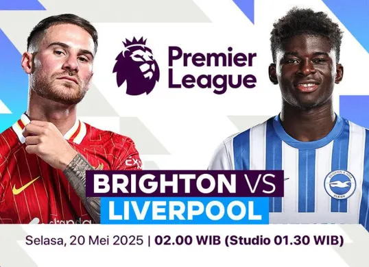 Link live streaming Brighton vs Liverpool. (Sumber: Vidio)