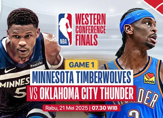 Link live streaming Oklahoma City Thunder vs Minnesota Timberwolves. (Sumber: Vidio)
