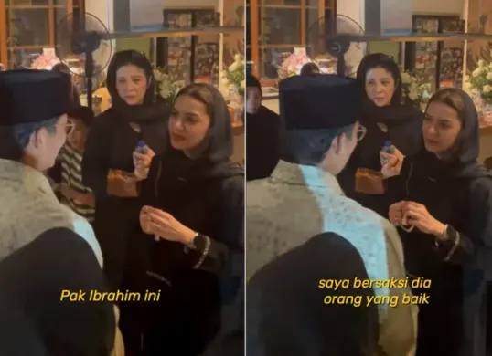 Momen Sandiaga Uno mendatangi rumah duka mendiang suami Najwa Shihab, Ibrahim Sjarief Assegaf. (Sumber: Tangkap Layar Instagram/@sandiuno)
