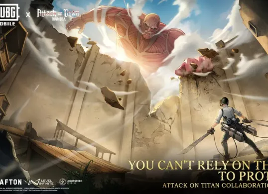 Ilustrasi kolaborasi antara PUBG x Attack on Titan (AOT). Cek skin eksklusifnya. (Sumber: X/PUBG)