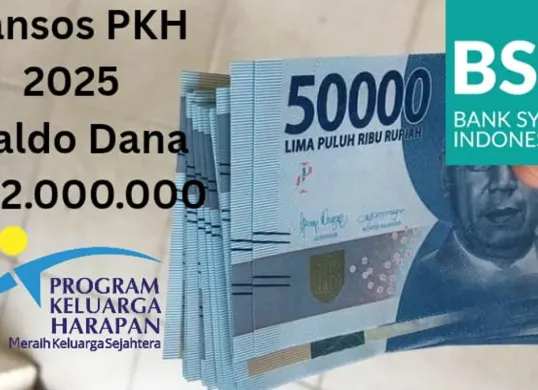 Selamat Rekening BSI Anda terima saldo dana Rp2.000.000 dari bansos PKH 2025. (Sumber: Poskota/Gabriel Omar Batistuta)