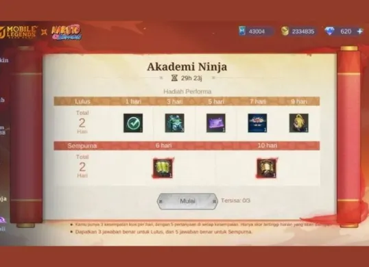 Jawaban kuis Akademi Ninja MLBB x Naruto, siapa yang bukan anggota Tim Taka Sasuke? (Sumber: Istimewa)