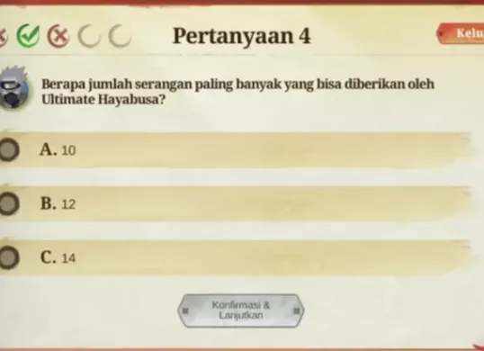 Hayabusa MLBB dalam Event Akademi Ninja x Naruto Skill ultimate Hayabusa menjadi bahan pertanyaan populer dalam kuis karena keunikannya dalam menghabisi musuh dengan cepat dan presisi.