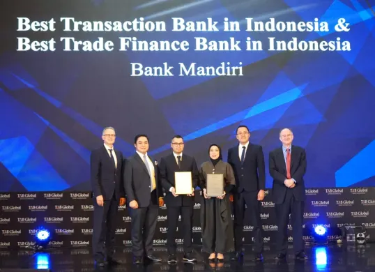 Bank Mandiri meraih penghargaan dari The Asian Banker di Ritz Carlton, Jakarta, Kamis, 22 Mei 2025. (Sumber: Dok. Mandiri)