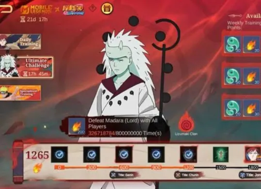 Kapan awal kemunculan Madara pada kolab MLBB x Naruto, cek jawaban kuis Akademi Ninja 2025. (Sumber: Istimewa)