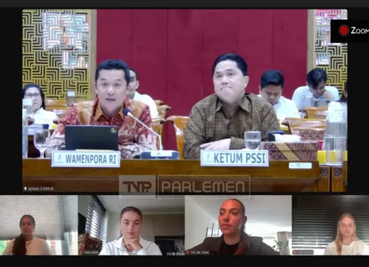 DPR RI memberikan dukungan penuh terhadap pengajuan naturalisasi empat pemain Timnas Putri Indonesia. (Sumber: TV Parlemen)