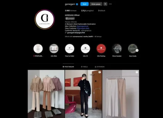 Ramai pembicaraan owner Gonegani terkait fashion. (Sumber: Gonegani)