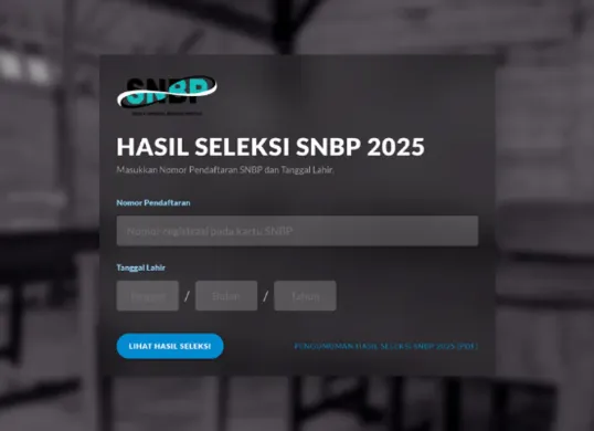 Cara cek hasil SNBP 2025 secara online (Sumber: pengumuman-snbp.snpmb.id)