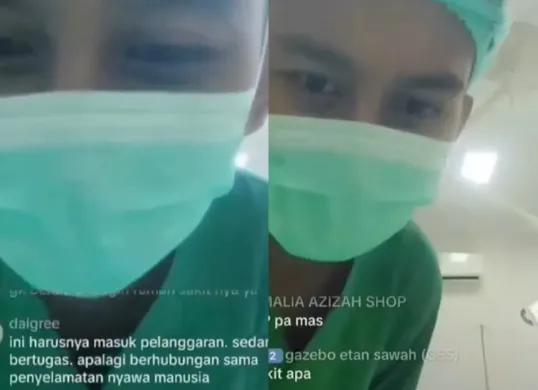 Tangkapan layar nakes live TikTok saat langsungkan operasi sesar. (Sumber: Instagram/@fakta.indo)