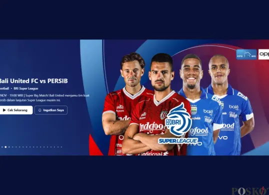 Link Live Streaming Nonton Bali United vs Persib Bandung Hari Ini di BRI Super League Pukul 19.00 WIB (Sumber: Vidio/Vidio.com)