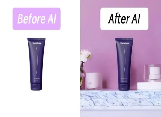 Foto produk yang diedit dengan prompt AI dapat meningkatkan kualitas visual hingga tampak profesional, bahkan tanpa studio mahal. (Sumber: Pinterest)