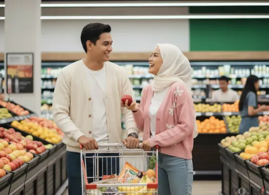 Hasil edit foto estetik bareng pacar pakai prompt Gemini AI. (Sumber: Gemini AI)