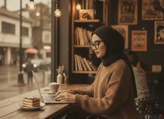 Hasil edit foto estetik wanita menggunakan prompt Gemini AI. (Sumber: Gemini AI)