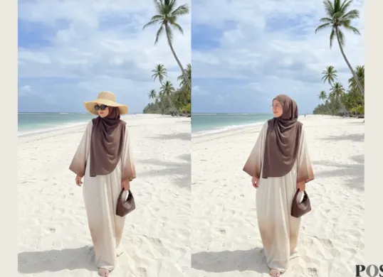 Cuma Pakai Gemini AI Bisa Hasilkan Foto di Pantai dengan OOTD Stylish (Sumber: TikTok/@yessistore.id)