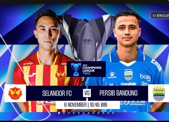 Link untuk nonton live streaming Selangor FC vs Persib Bandung di ACL Two 2025/2026 (Sumber: Vision+)