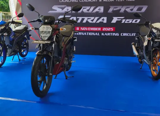Suzuki Satria Pro dan Satria F150. (Sumber: Poskota/Erwan Hartawan)
