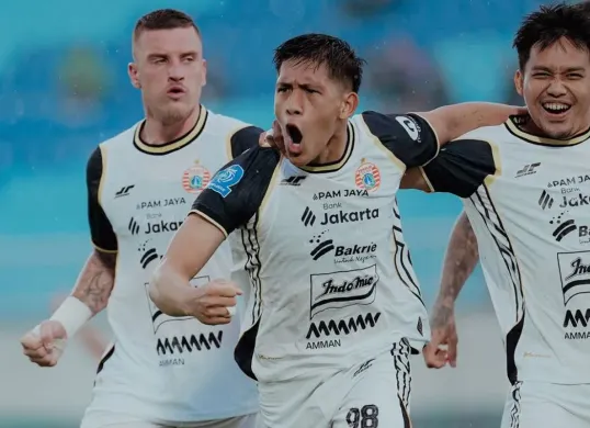 Selebrasi pemain Persija Jakarta usai mencetak gol vs Arema FC, Sabtu 8 November 2025. (Sumber: Instagram/@persija)