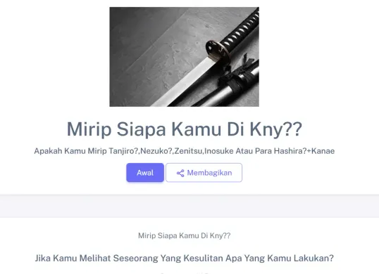 Kuis mirip siapa kamu di Kimetsu No Yaiba sedang viral di TikTok. Banyak pengguna penasaran karakter Demon Slayer yang paling mirip dengan mereka. (Sumber: socialappbuilder.com)