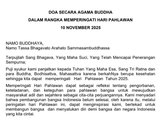 Teks Doa Upacara Hari Pahlawan 10 November 2025: Unduh Gratis Naskah Lengkap Lintas Agama.