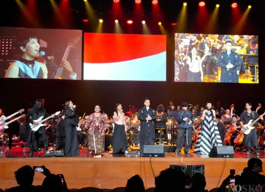 Pertunjukan orkestra Perayaan Kebangsaan bertajuk Satoe Indonesia di Taman Ismail Marzuki, Cikini, Jakarta Pusat, Sabtu, 8 November 2025. (Sumber: Poskota/Angga Pahlevi)