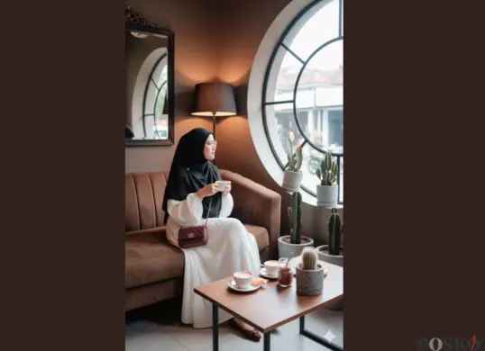 Prompt Gemini AI Edit Foto di Cafe Aesthetic, Hasil Realistis (Sumber: TikTok/@yessistore.id)