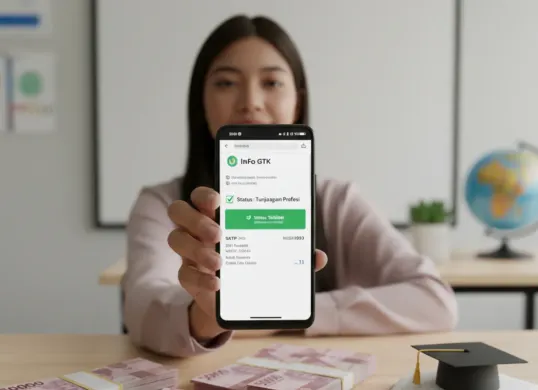 Ilustrasi status Info GTK untuk cek tunjangan profesi guru (TPG). (Sumber: Poskota/Gemini AI)