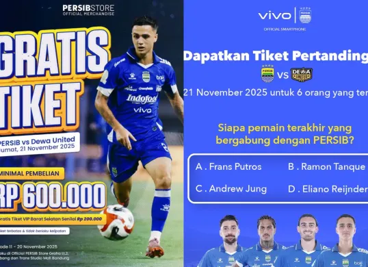 Ilustrasi mendapatkan tiket pertandingan Persib Bandung secara gratis. (Sumber: Persib)