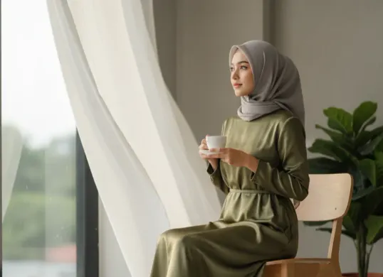 Hasil edit foto wanita elegan dan realistis pakai prompt Gemini AI. (Sumber: Gemini AI)