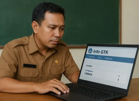 Ilustrasi melakukan pengecekan status TPG di Info GTK. (Sumber: Poskota/ChatGPT)
