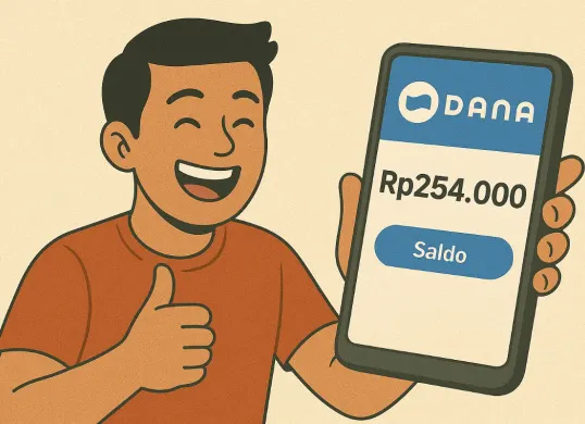 Ilustrasi klaim saldo DANA gratis. (Sumber: Poskota/ChatGPT)