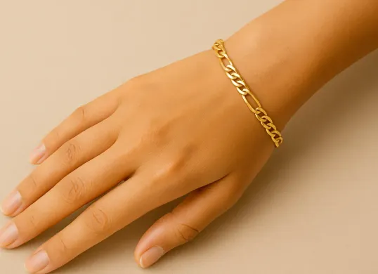 Ilustrasi emas perhiasan model gelang cocok untuk investasi. (Sumber: Poskota/ChatGPT)