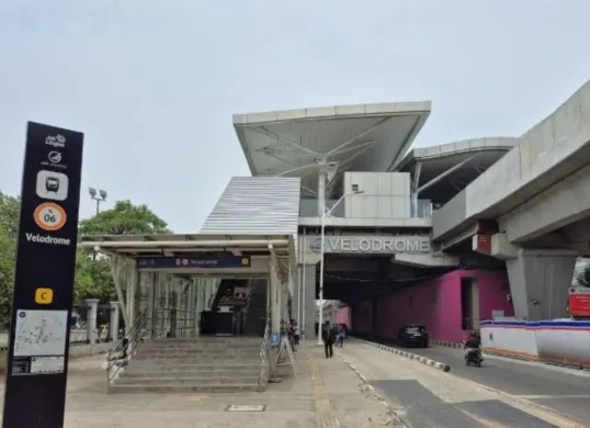 Stasiun LRT Velodrome, Jalan Velodrome, Jati, Pulo Gadung, Jakarta Timur. (Sumber: Dok. Istimewa)