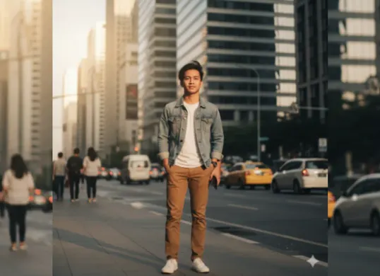 Contoh prompt Gemini AI spesifik untuk potret cewek dan cowok dengan hasil yang mirip asli dan tidak berubah. (Sumber: Poskota/Gemini AI Generated)