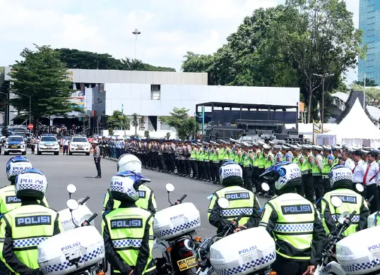 Apel Gelar Pasukan Operasi Zebra Jaya 2025 di Lapangan Presisi Ditlantas Polda Metro Jaya, Senin, 17 November 2025. (Sumber: Dok Humas Polda Metro Jaya)