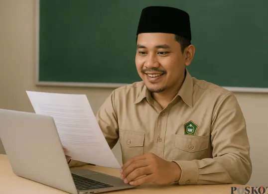 Ilustrasi dokumen administrasi bagi guru madrasah peserta PPG Daljab Kemenag. (Sumber: Poskota/ChatGPT)