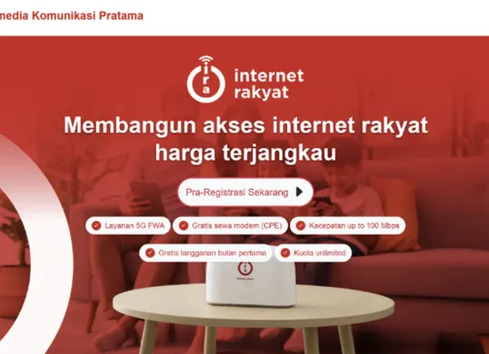 Paket Internet Rakyat Rp100.000. Cara daftar online via website resmi dan offline melalui gerai mitra. Cek syarat dan ketentuannya sekarang! (Sumber: internetrakyat.id)