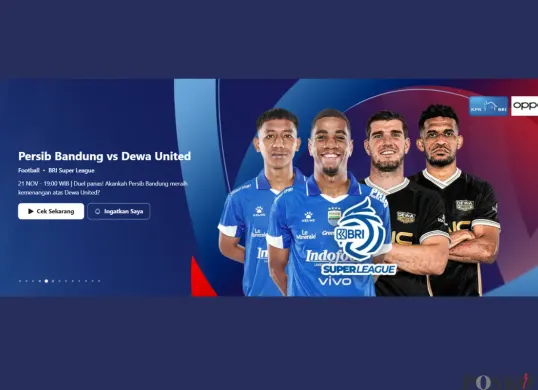 Big Match Persib vs Dewa United Jam Berapa dan Tayang di Mana? Cek di Sini! (Sumber: Vidio/Vidio.com)