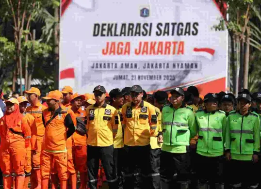 Apel pembentukan Satgas Jaga Jakarta di Balai Kota DKI Jakarta, Jumat, 21 November 2025. (Sumber: Pemprov Jakarta)