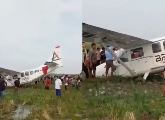 Potret pesawat jatuh di Karawang. (Sumber: X/@merapi_uncover)