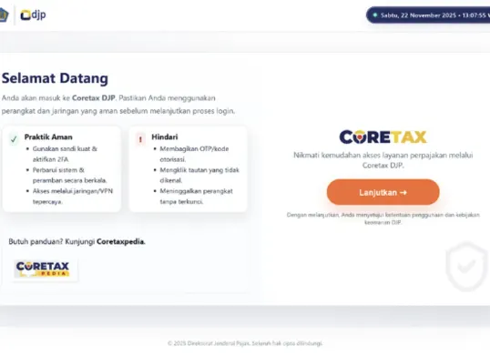 Coretax gantikan DJP Online mulai 2026. Segera aktivasi akun baru Anda! Panduan terlengkap untuk ASN, termasuk tutorial membuat Sertifikat Elektronik untuk tanda tangan SPT digital. (Sumber: coretaxdjp.pajak.go.id)