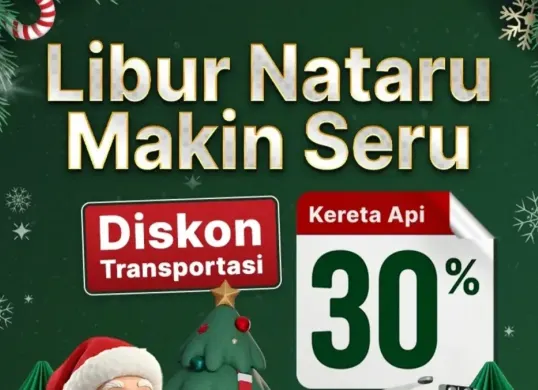 Promo diskon tiket kereta api 30 persen selama periode Nataru 2025. (Sumber: Instagram/@kai121_)