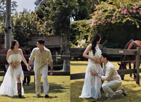 Kabar bahagia kehamilan anak pertama. Al Ghazali bagikan video pamer baby bump Alyssa Daguise dengan latar peternakan kuda. (Sumber: Instagram/@alghazali7, @alyssadaguise)