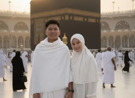 Edit foto AI bertema Mekah dan Kabah. (Sumber: Gemini AI)