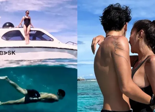 Momen Olla Ramlan bersama Tristan Molina saat liburan di Gili Meno. (Sumber: Instagram/@ollaramlan)